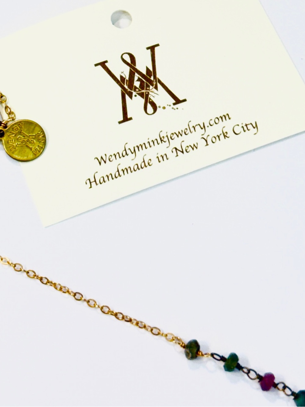 Wendy Mink Watermelon Tourmaline Rosary Y Necklace NWT - Picture 8 of 8